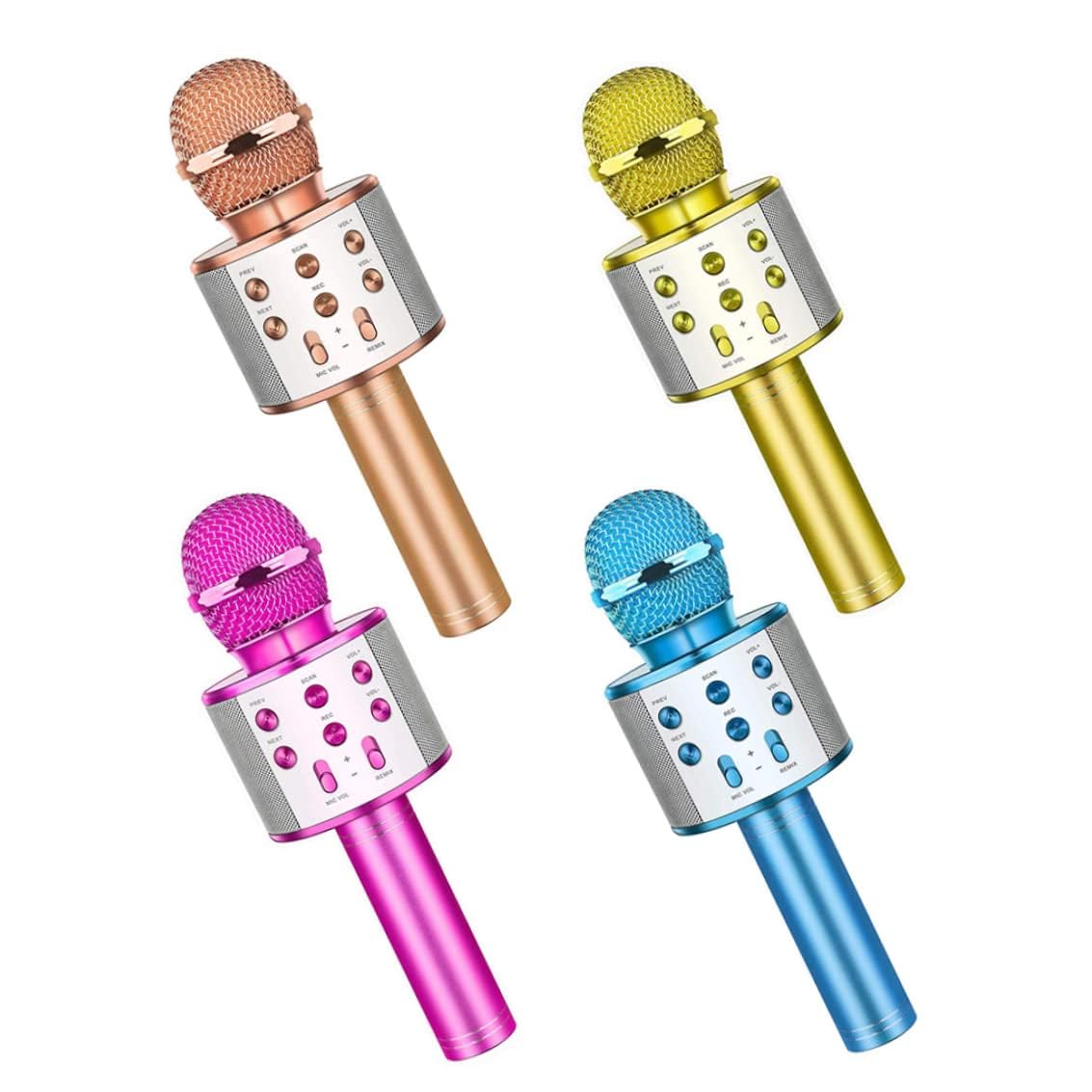 Bluetooth Wireless 4 in 1 Karaoke HiFi Speaker Microphone for Kids -Handheld Ws-858 -S