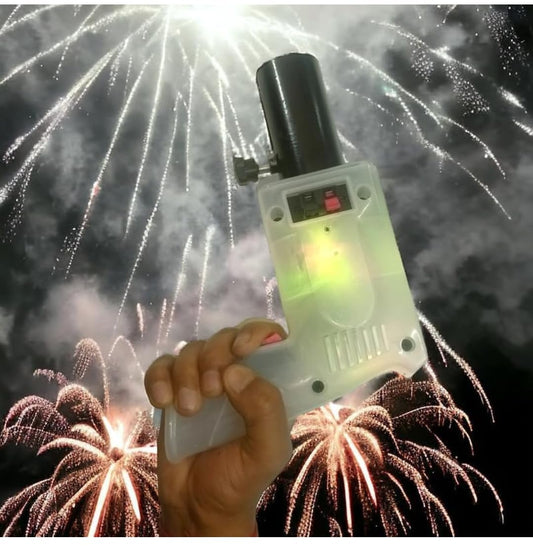 Handheld Sparkler Pyro Party Gun (Transparent) with RGB Lighting