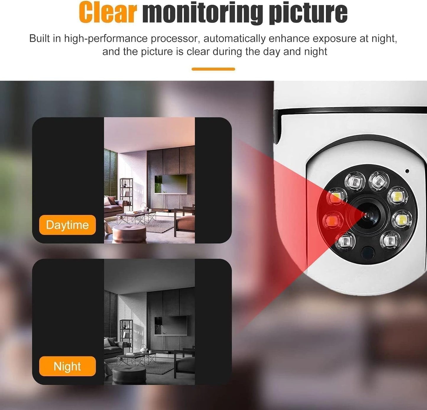 Guard Well 3MP WiFi Light Bulb Camera for Home Indoor Wireless Camera V380