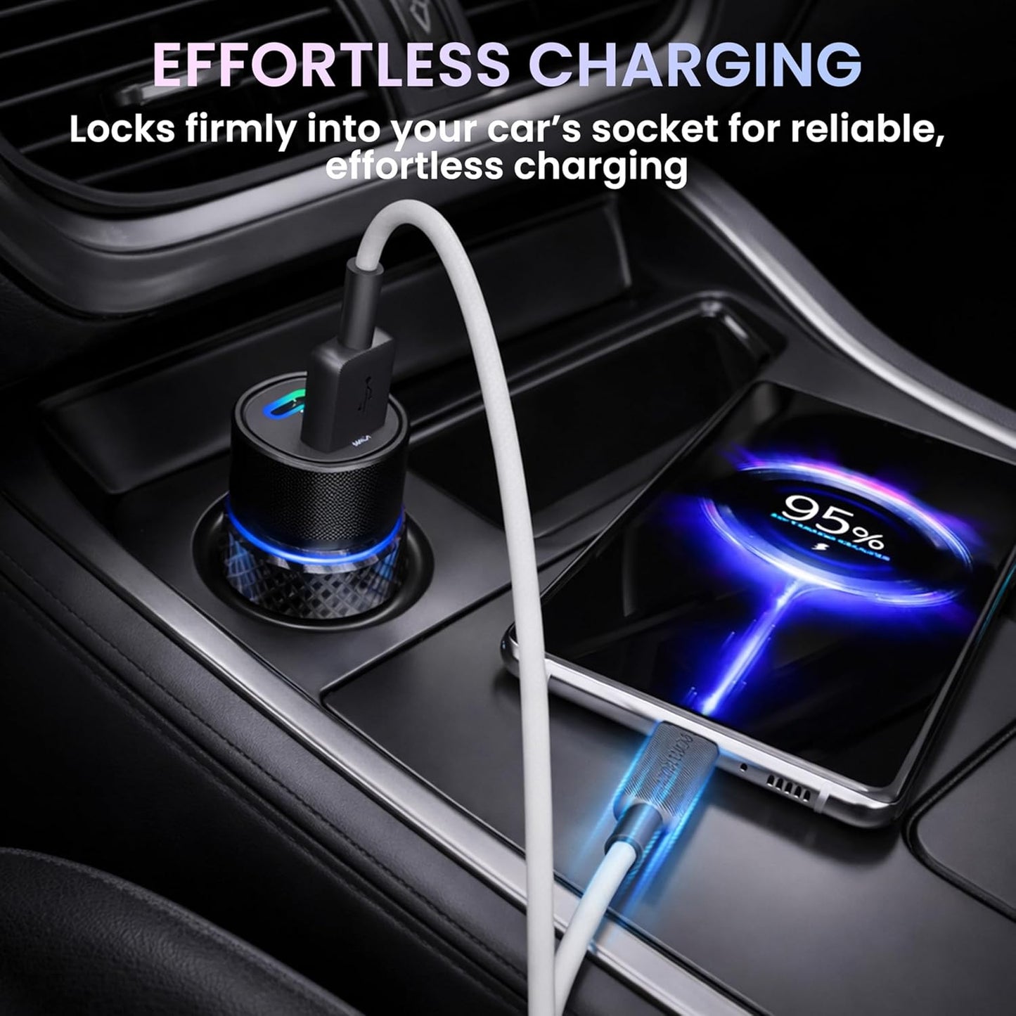 Car Fast Charging Adapter 20 38W Dual Port USB-C Car Charger