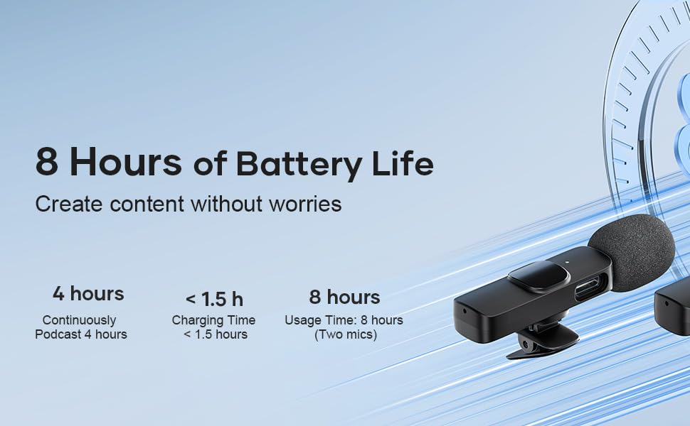 Wireless Microphone for Mobile & Camera |Clip-On Collar Mic