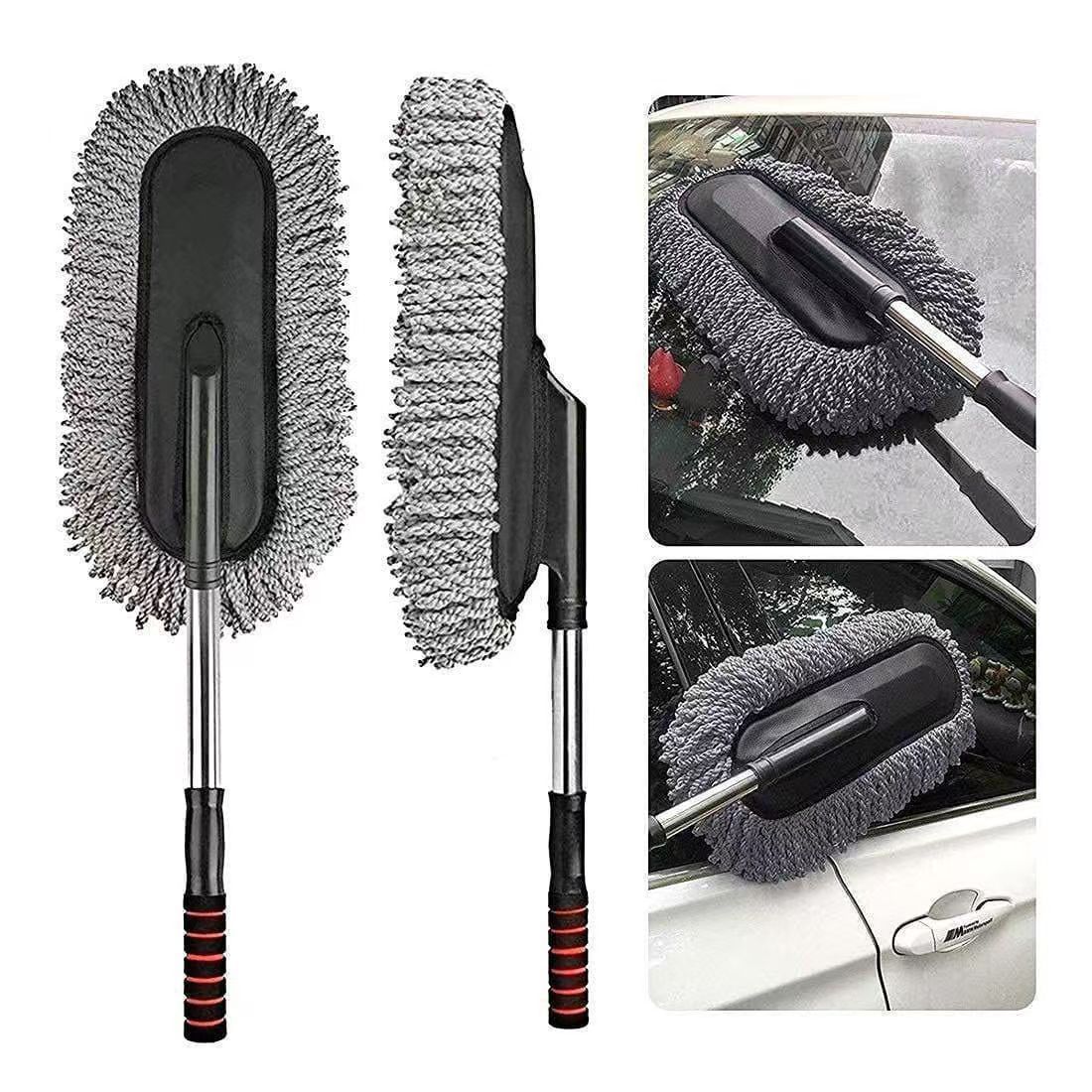 AllExtreme Soft Microfiber Car Duster Brush with Extendable Handle Wet