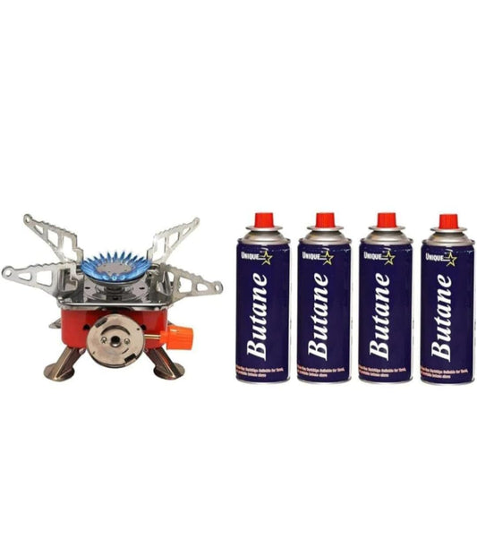 EYUVAA LABEL Alloy Steel Portable Gas Stove for Travel with Butane Gas Cylinder