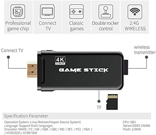 M8 Retro Game Console with 2 Wireless Controllers, Video Game Preloaded with 20,000+ Classic Games