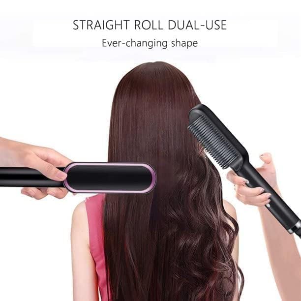 Hair Straightener Brush Comb - Fast Hair Straightening Comb Electric Hot Brush PTC Heating