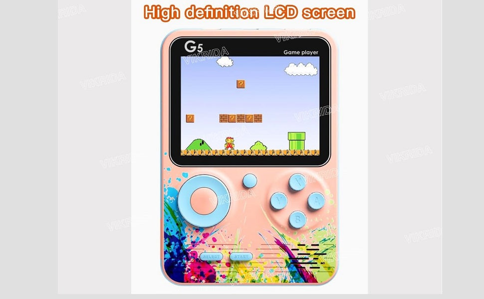 G5 500-in-1 Retro Handheld Game Console – 2 Player Classic TV-Compatible Game Box with Controller