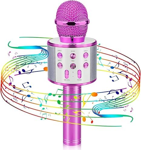 Bluetooth Wireless 4 in 1 Karaoke HiFi Speaker Microphone for Kids -Handheld Ws-858 -S