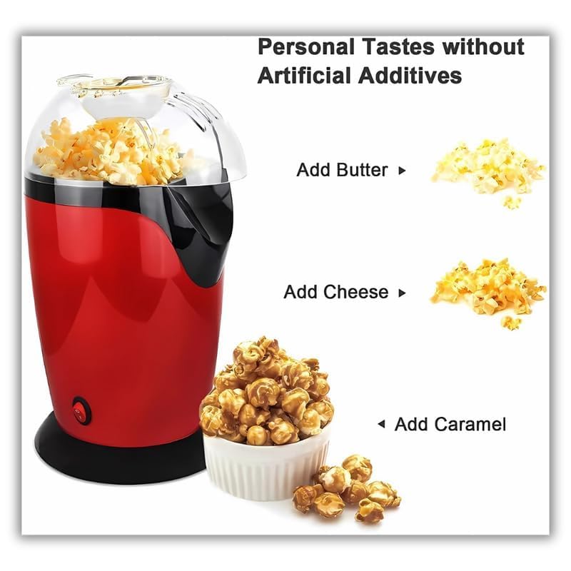 Electric Popcorn Maker Hot Air Popper Machine 1200W | Oil-Free, Healthy Snack Maker