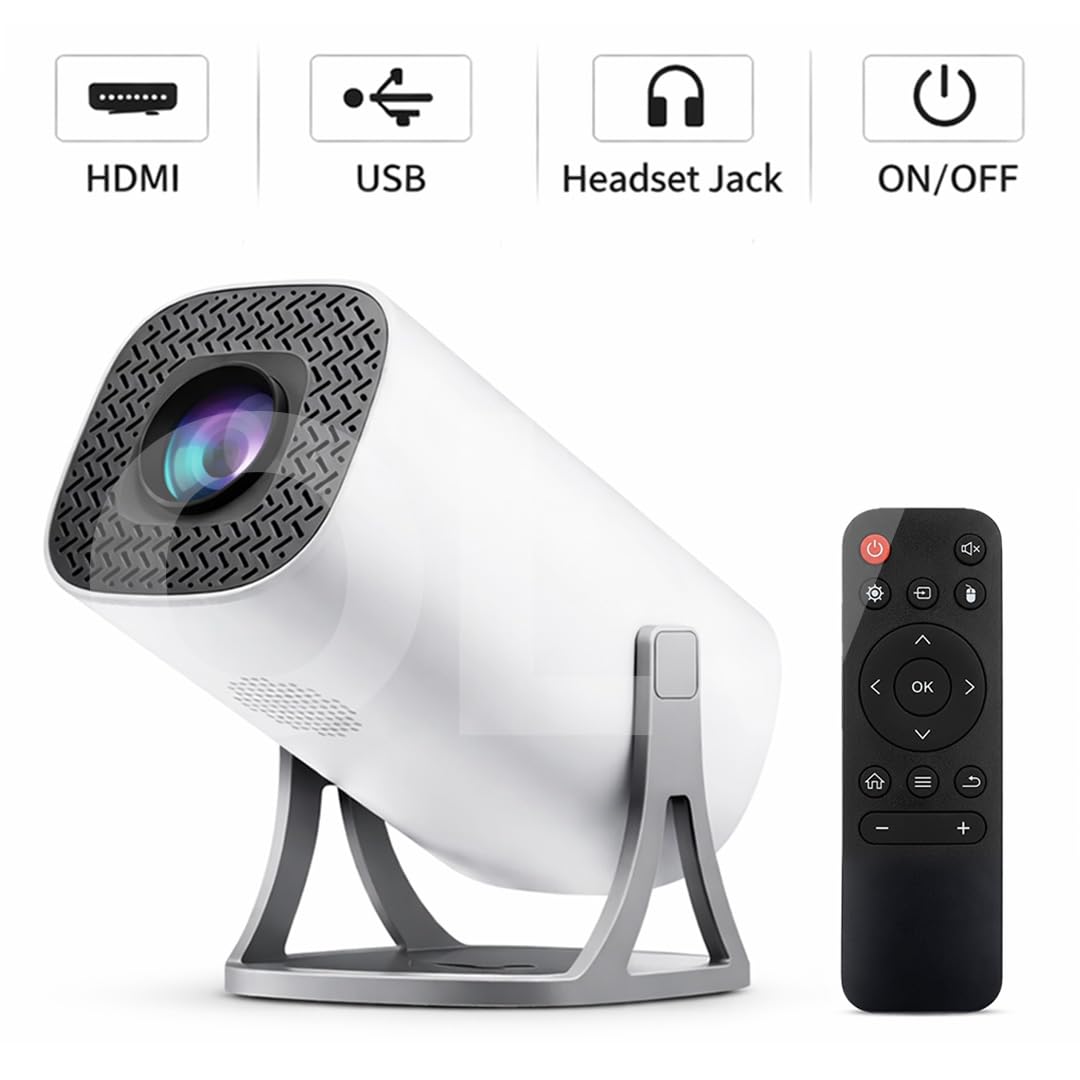 Portable Smart Mini Projector, 4K 1080P Full HD Supports Netflix, Prime and YouTube Etc.