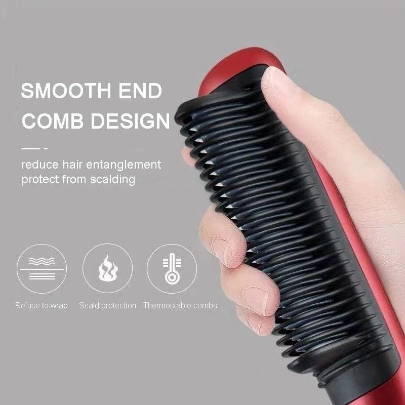 Hair Straightener Brush Comb - Fast Hair Straightening Comb Electric Hot Brush PTC Heating