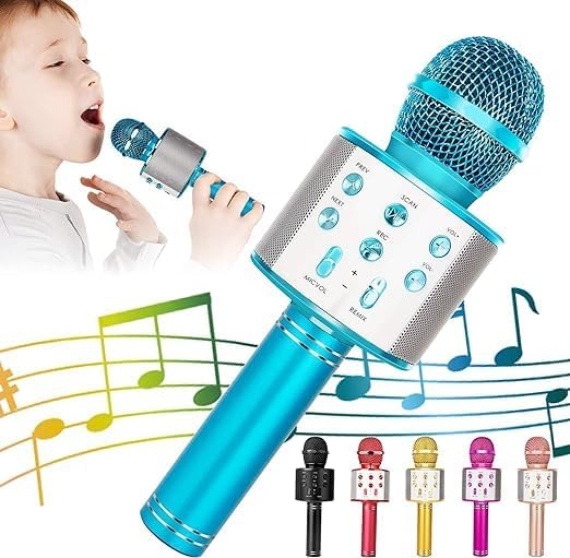 Bluetooth Wireless 4 in 1 Karaoke HiFi Speaker Microphone for Kids -Handheld Ws-858 -S