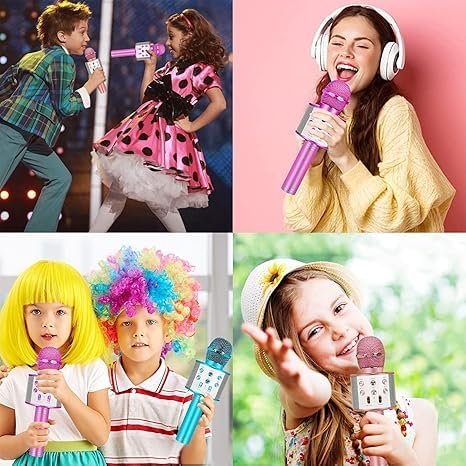 Bluetooth Wireless 4 in 1 Karaoke HiFi Speaker Microphone for Kids -Handheld Ws-858 -S