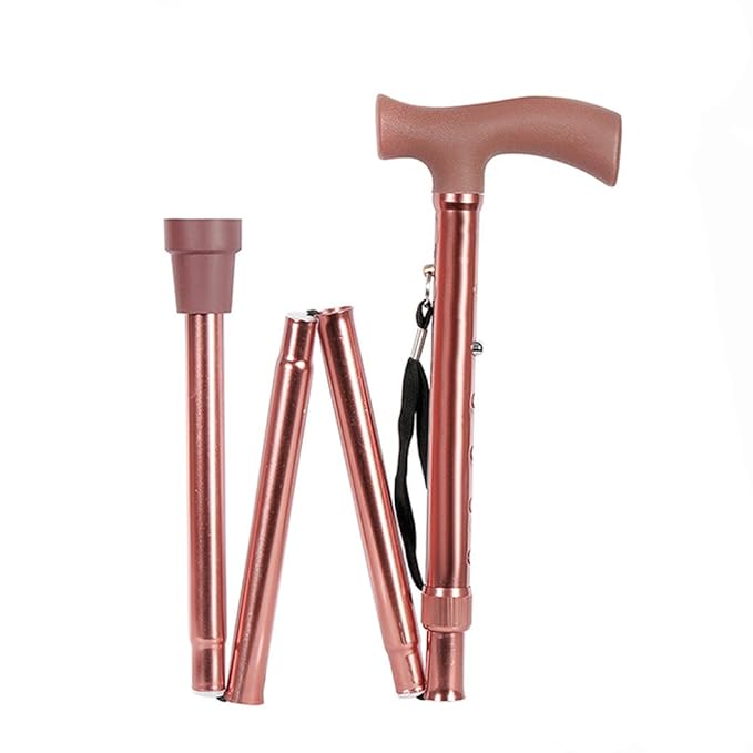 Dr Care 4 Folding Walking Stick for Old Age | Aluminum | Adjustable Height 85–95 cm