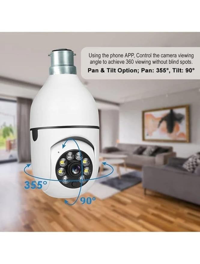 Guard Well 3MP WiFi Light Bulb Camera for Home Indoor Wireless Camera  V380