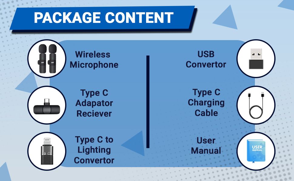 Wireless Microphone for Mobile & Camera |Clip-On Collar Mic