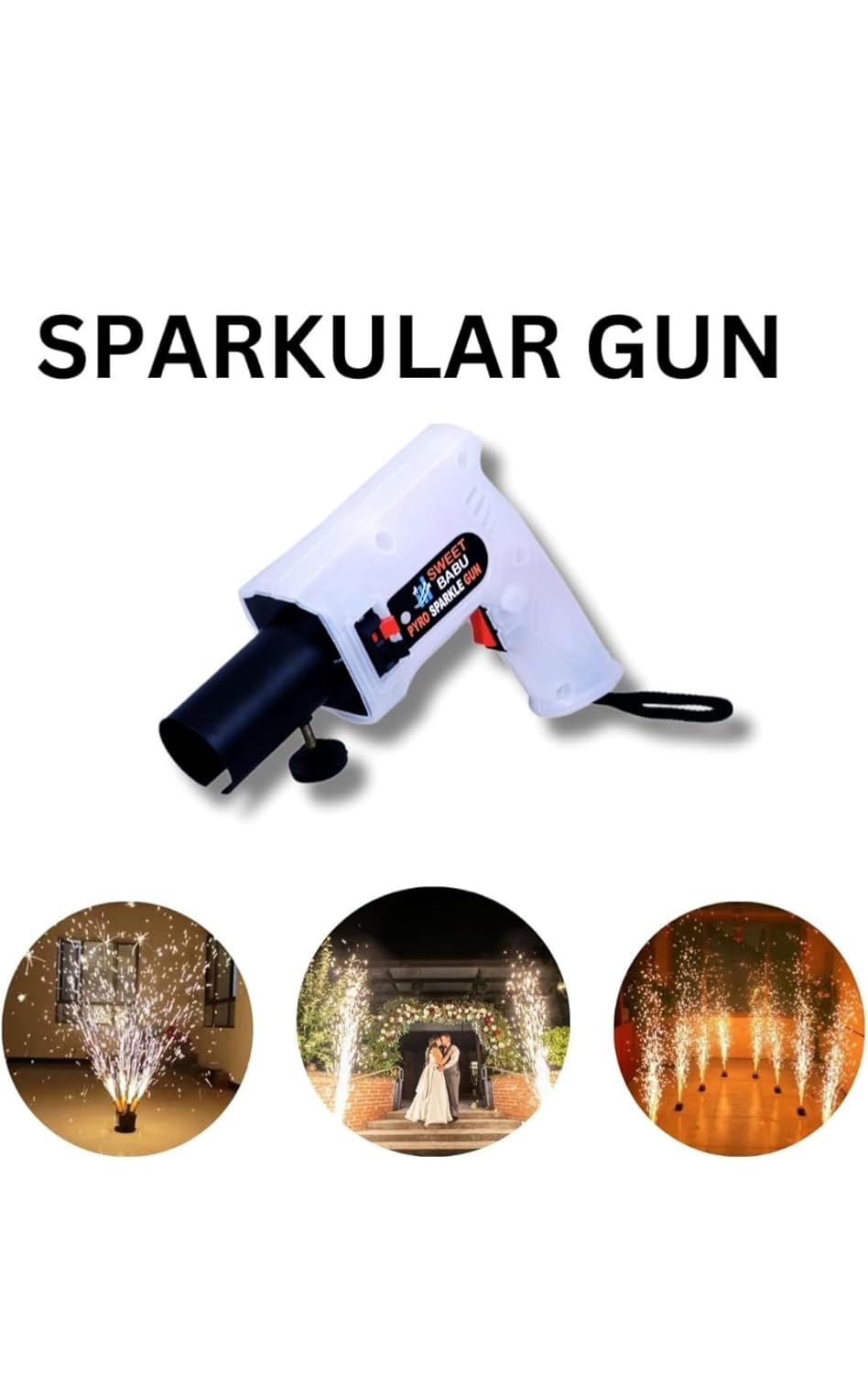 Handheld Sparkler Pyro Party Gun (Transparent) with RGB Lighting