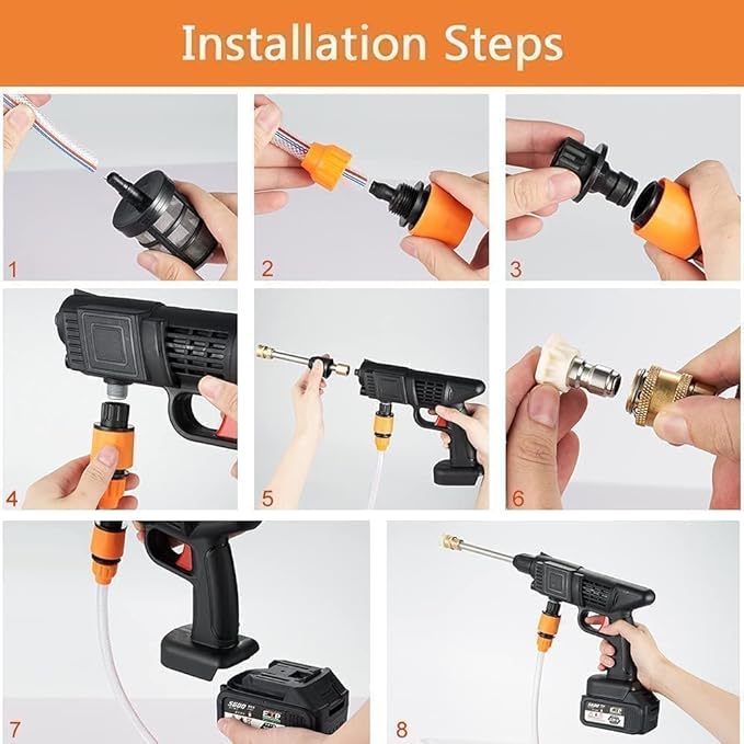 Car Washer High Pressure Gun (Double Battery) Cordless Portable Wireless Pressure washer