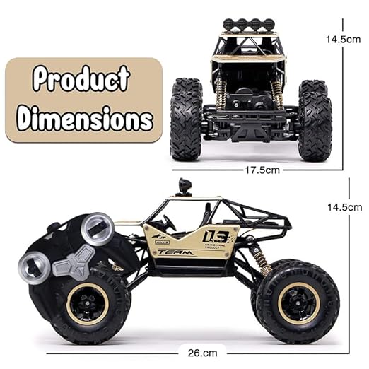 Toys Remote Control Rock Crawler Four Wheel Drive 1:16 Metal Alloy Body Remote Control