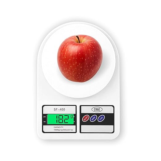 Digital Kitchen Scale Weighing Machine, Capacity: 10000g/10 kg, 3 Weighing Modes, White