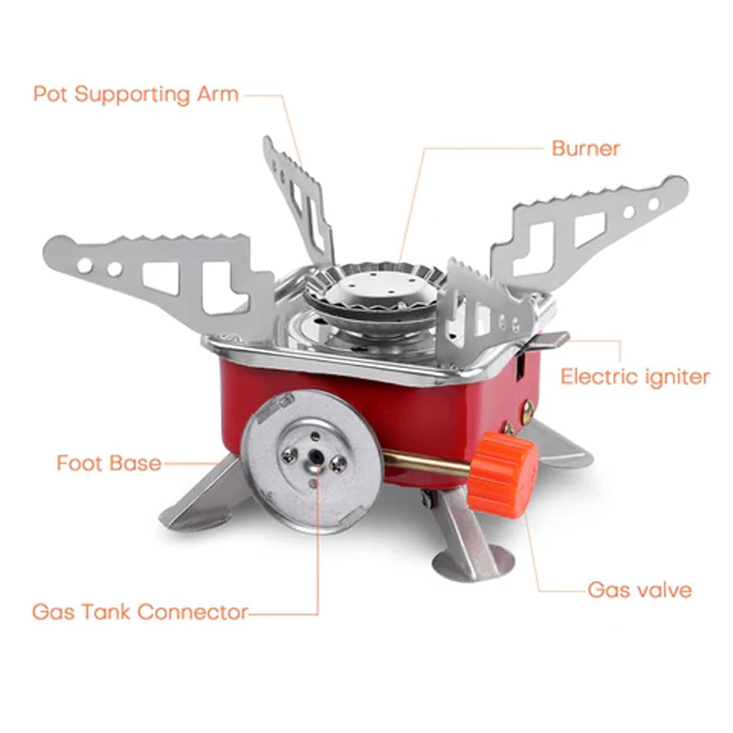 EYUVAA LABEL Alloy Steel Portable Gas Stove for Travel with Butane Gas Cylinder