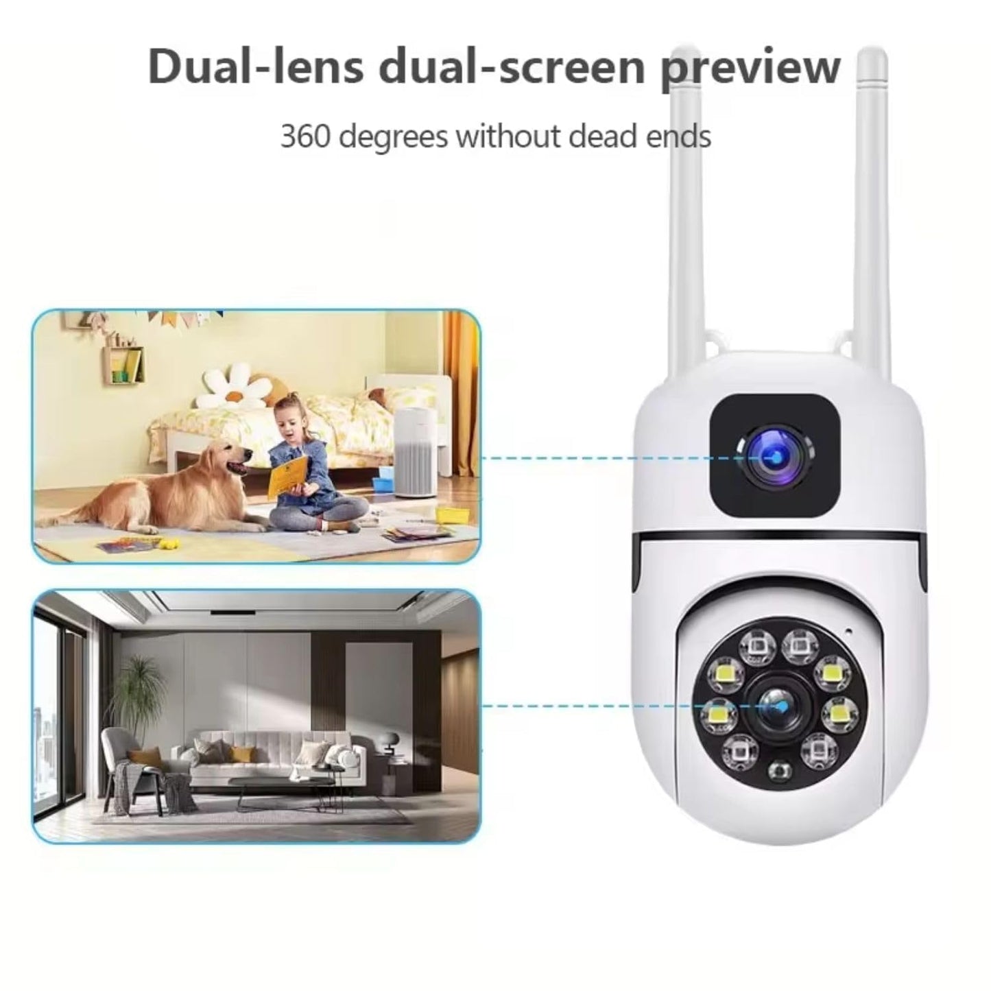 Mini Dual Lens/Screen 2in1 PTZ Bullet 5.5MP Full HD 1920 Resolution