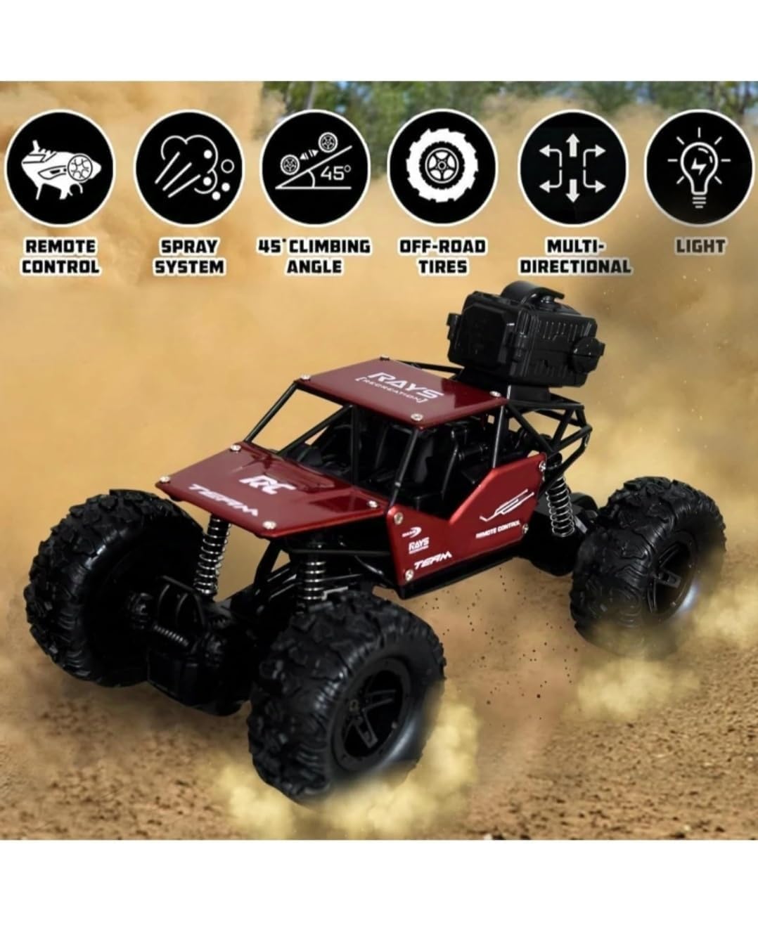 Rock Crawler Car with Smoke Offroader 2Wd Rc Car High Speed