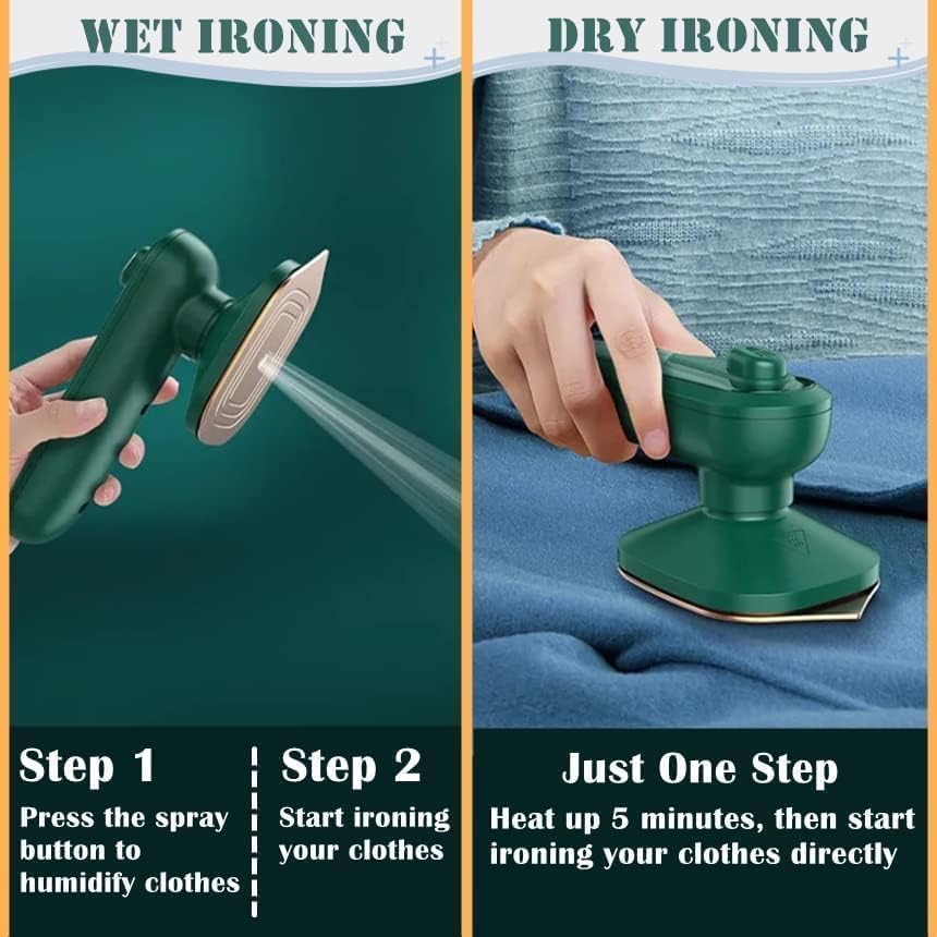 Portable Travel Steamer for Clothes, Handheld Mini Iron, Dry & Wet Ironing