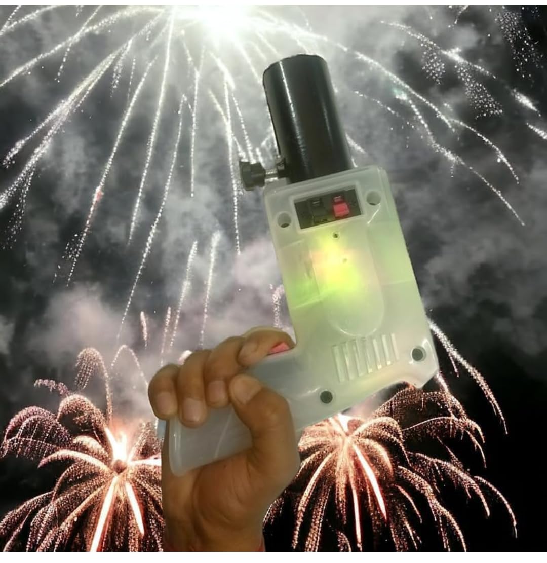 Handheld Sparkler Pyro Party Gun (Transparent) with RGB Lighting