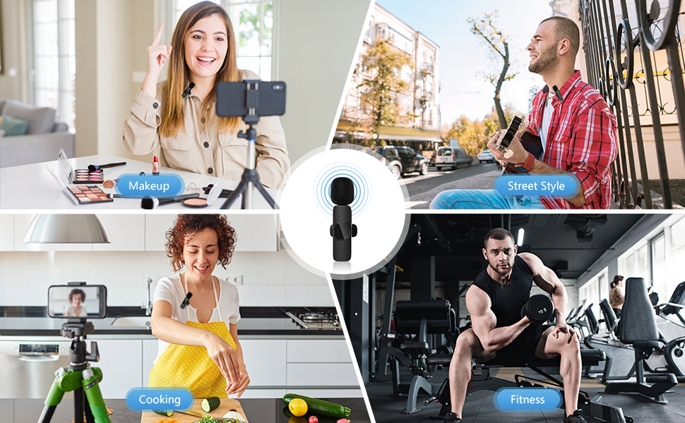 Wireless Microphone for Mobile & Camera |Clip-On Collar Mic