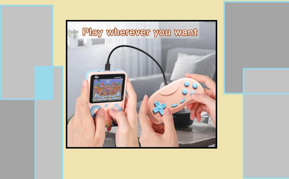 G5 500-in-1 Retro Handheld Game Console – 2 Player Classic TV-Compatible Game Box with Controller