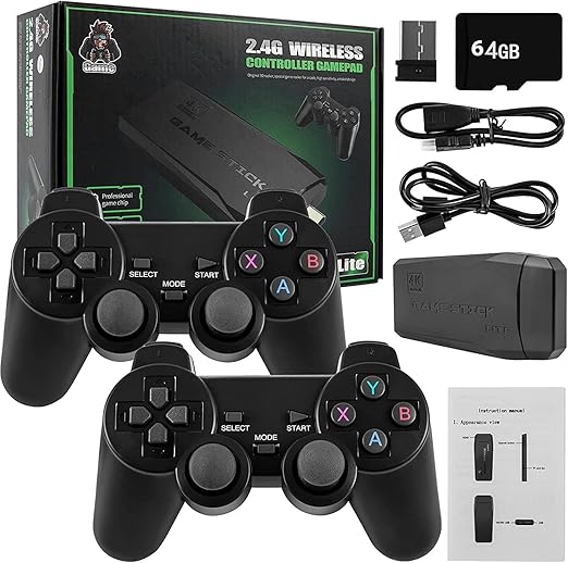 M8 Retro Game Console with 2 Wireless Controllers, Video Game Preloaded with 20,000+ Classic Games