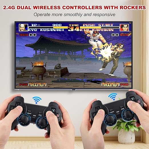 M8 Retro Game Console with 2 Wireless Controllers, Video Game Preloaded with 20,000+ Classic Games