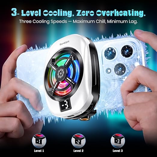 GameSir Phone Cooler for Gaming, Semiconductor Cooling Chip, 5000 RPM 7-Blade Fan
