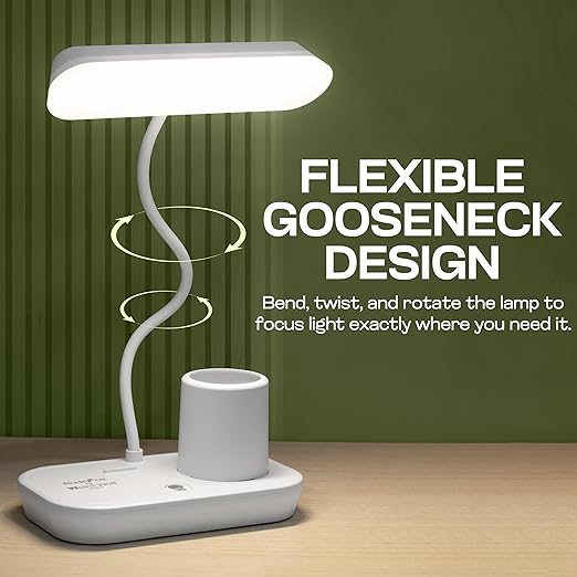 WEIRD WOLF Rechargeable Study Table Lamp for Study Room | 3 Colour
