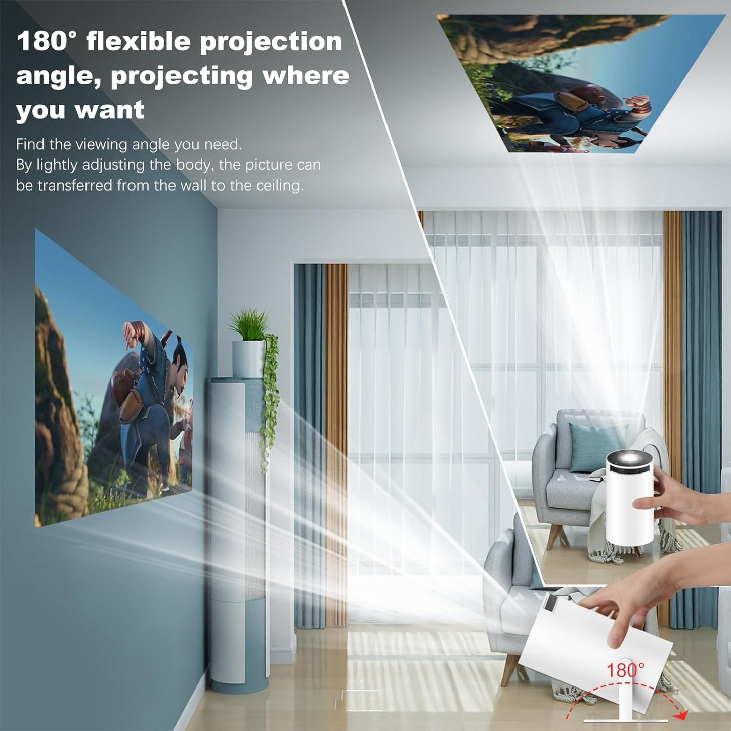 Smart Portable Projector for Indoor and Outdoor Home Theater