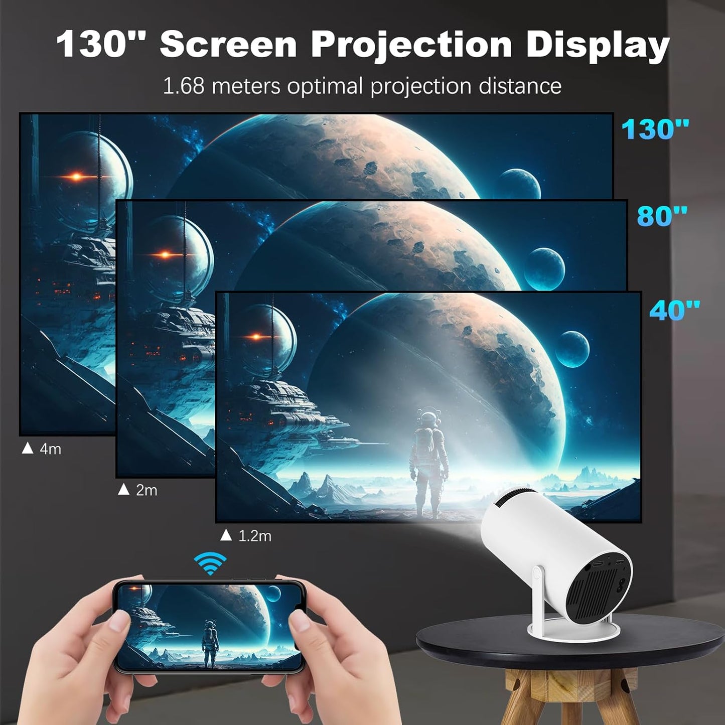 Smart Portable Projector for Indoor and Outdoor Home Theater