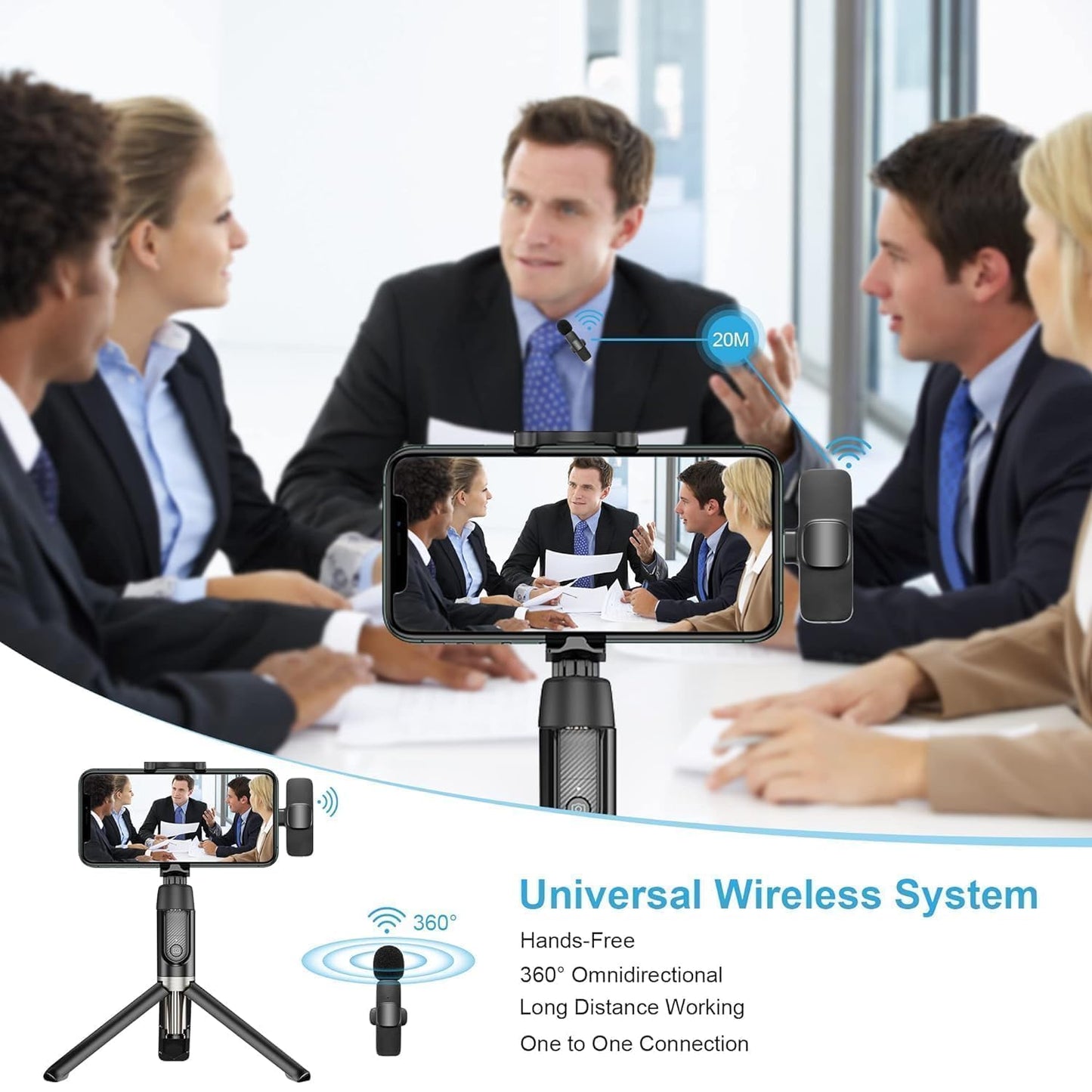Wireless Microphone for Mobile & Camera |Clip-On Collar Mic
