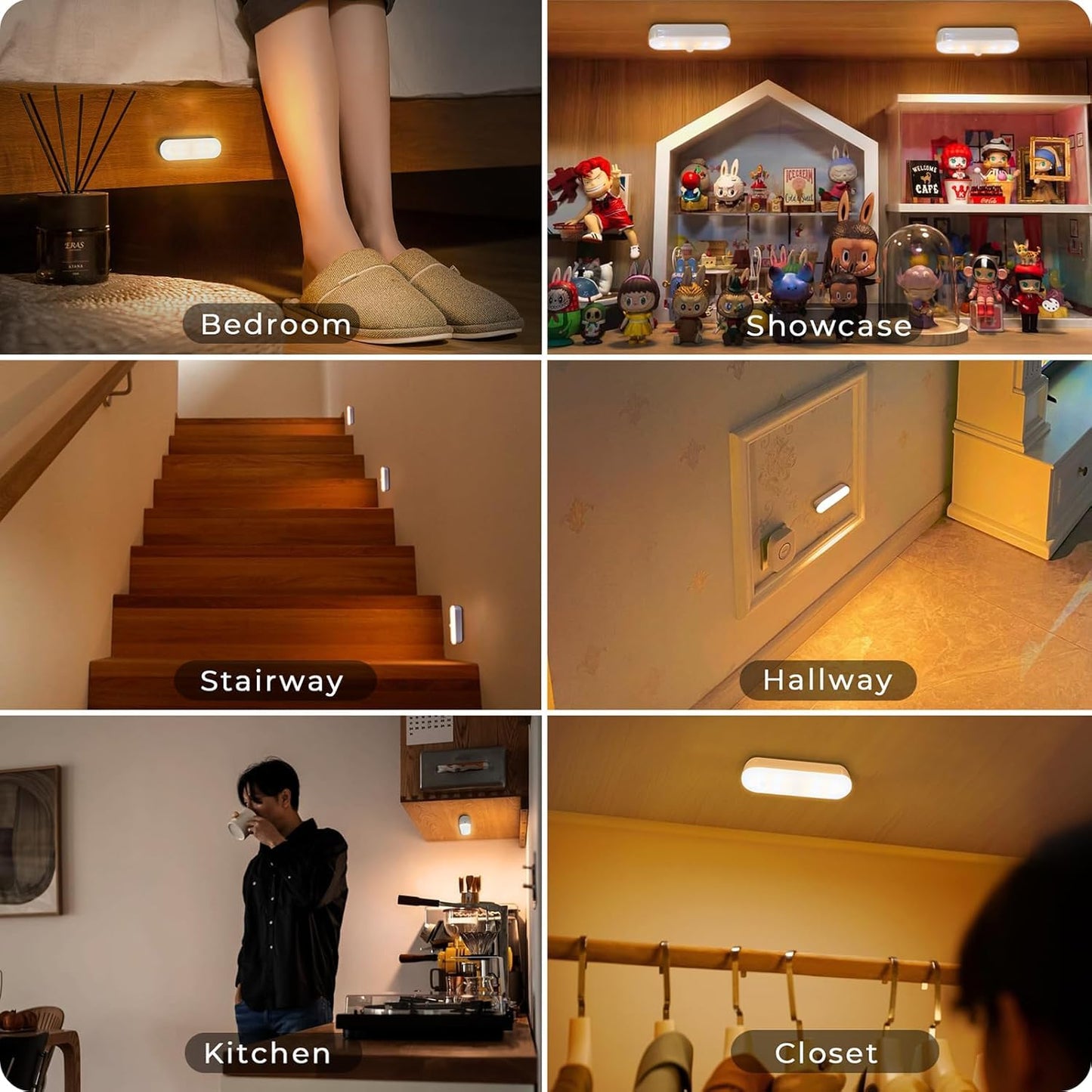 Motion Sensor LED Night Light Home, Auto On/Off Rechargeable Wireless Magnetic LED lamp