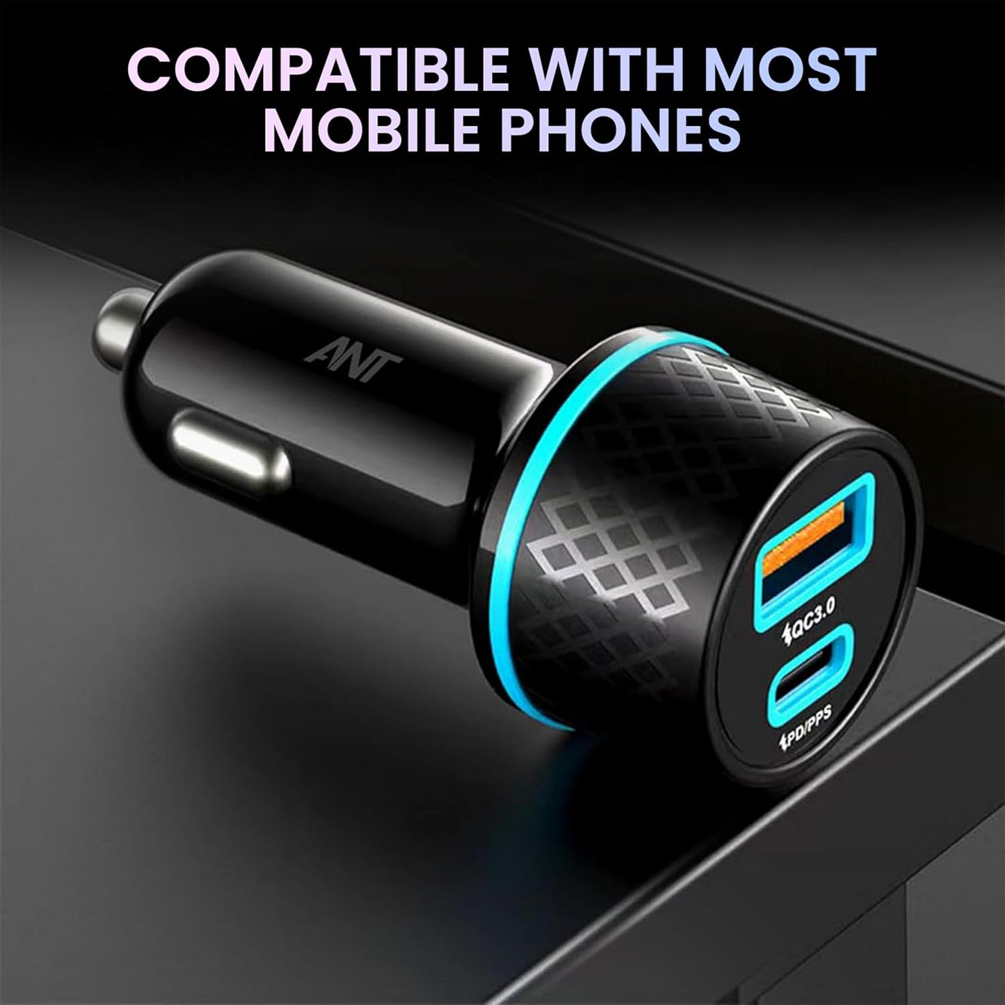 Car Fast Charging Adapter 20 38W Dual Port USB-C Car Charger