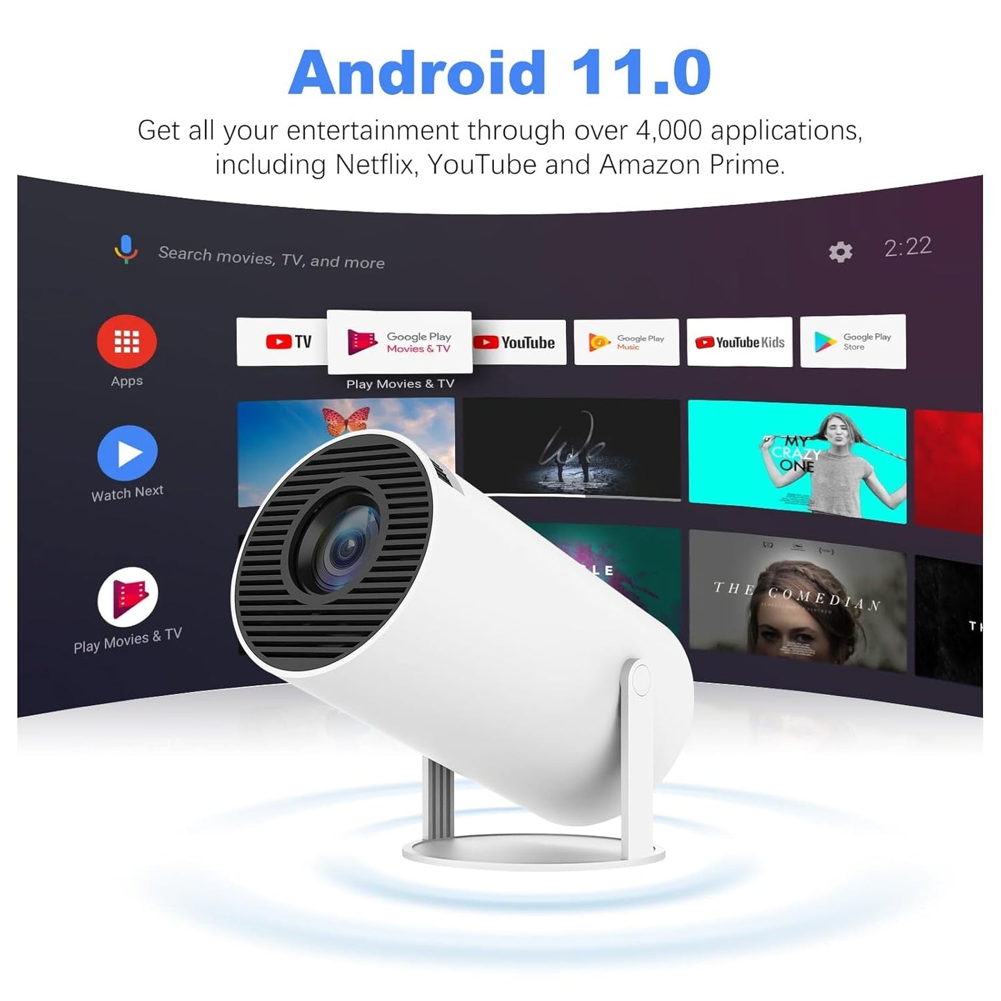 Smart Portable Projector for Indoor and Outdoor Home Theater
