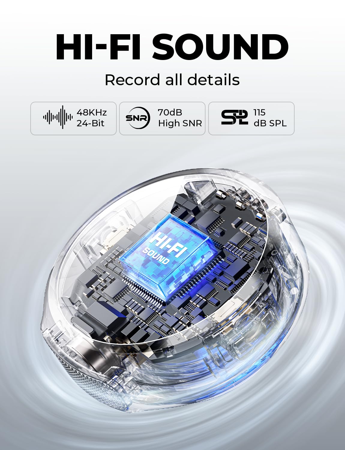 Hollyland Lark M2 Wireless Microphone for iPhone15/16 & Androids, Mini Microphone
