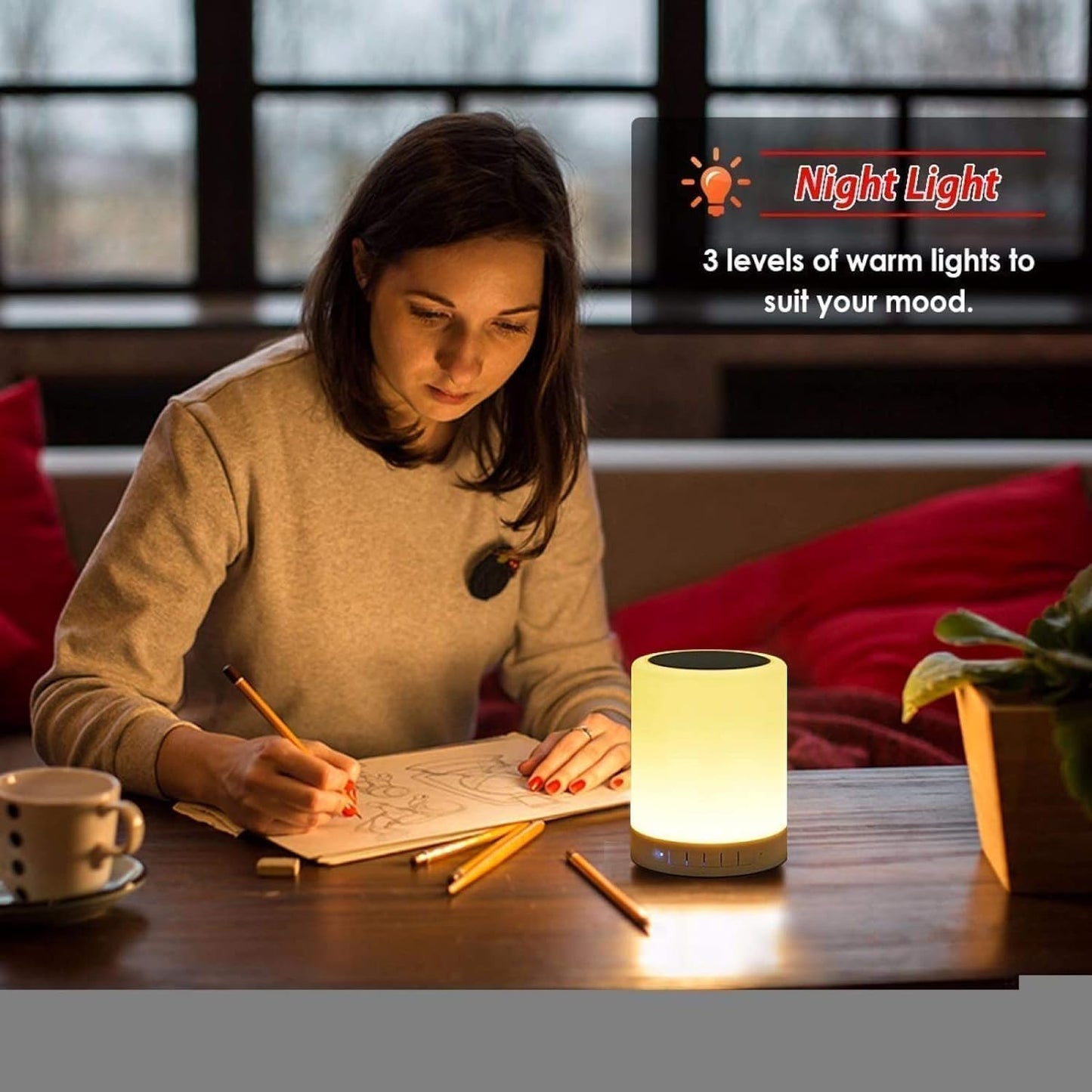 LED Touch Lamp Bluetooth Speaker: Wireless HiFi Sound with Adjustable Light