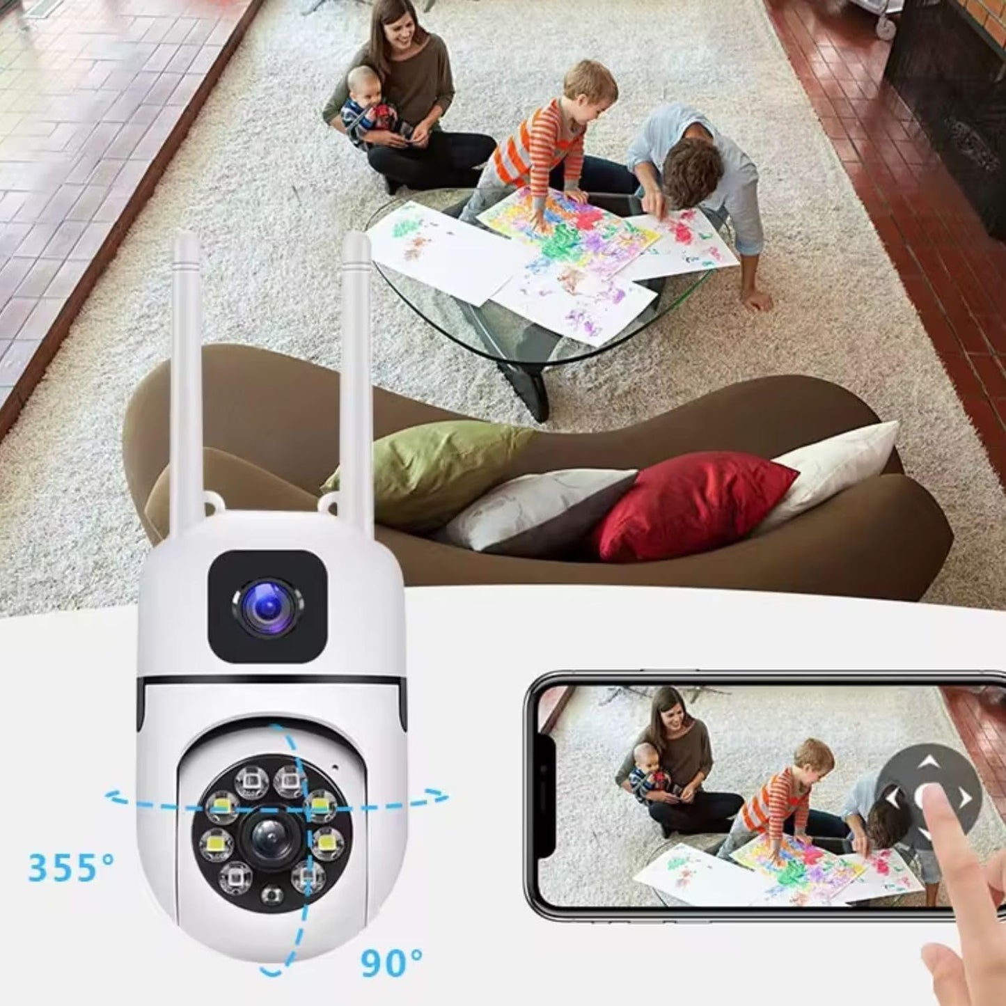 Mini Dual Lens/Screen 2in1 PTZ Bullet 5.5MP Full HD 1920 Resolution
