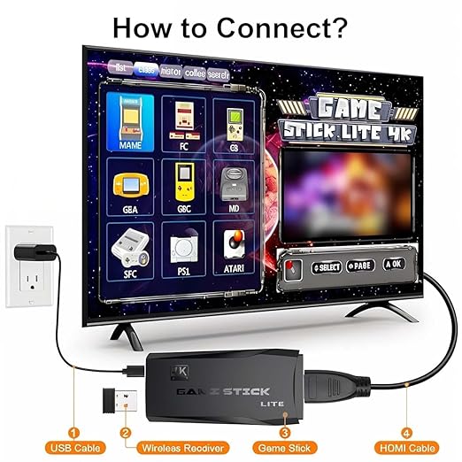 M8 Retro Game Console with 2 Wireless Controllers, Video Game Preloaded with 20,000+ Classic Games