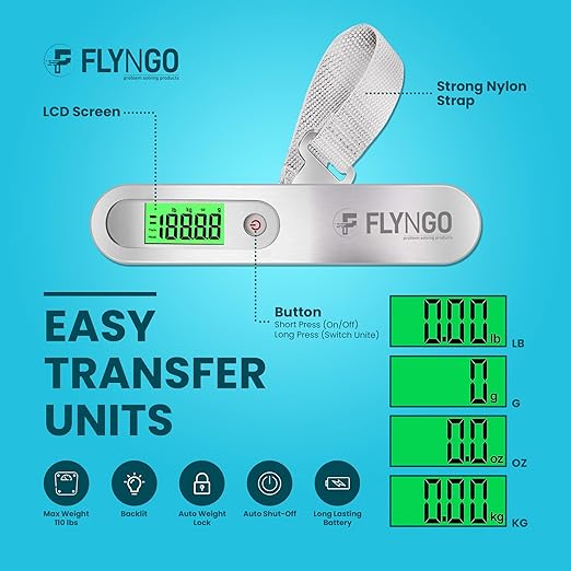 FLYNGO Weight Machine For Luggage Weighing Scale For Luggage Capable Up To 50 Kg