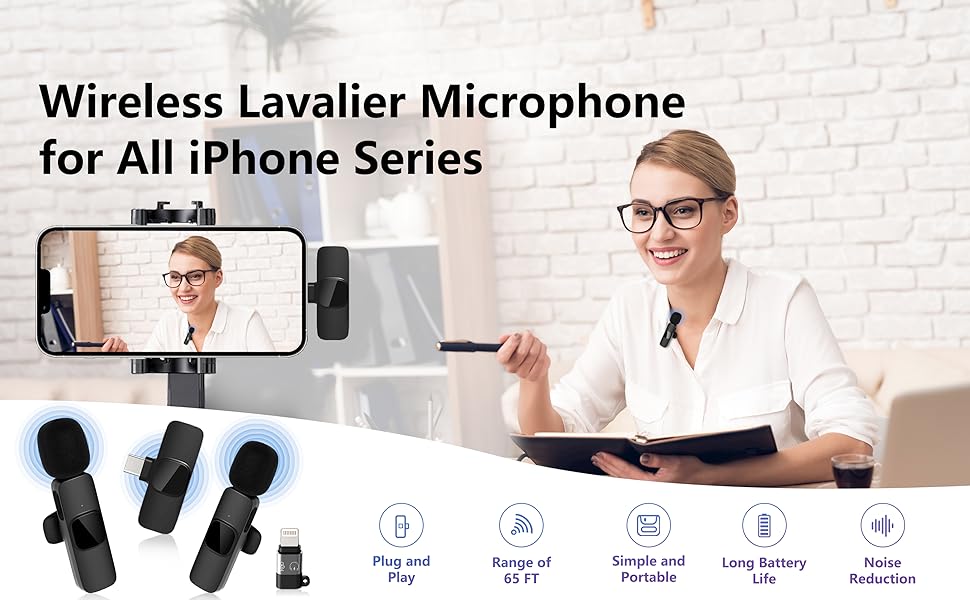 Wireless Microphone for Mobile & Camera |Clip-On Collar Mic