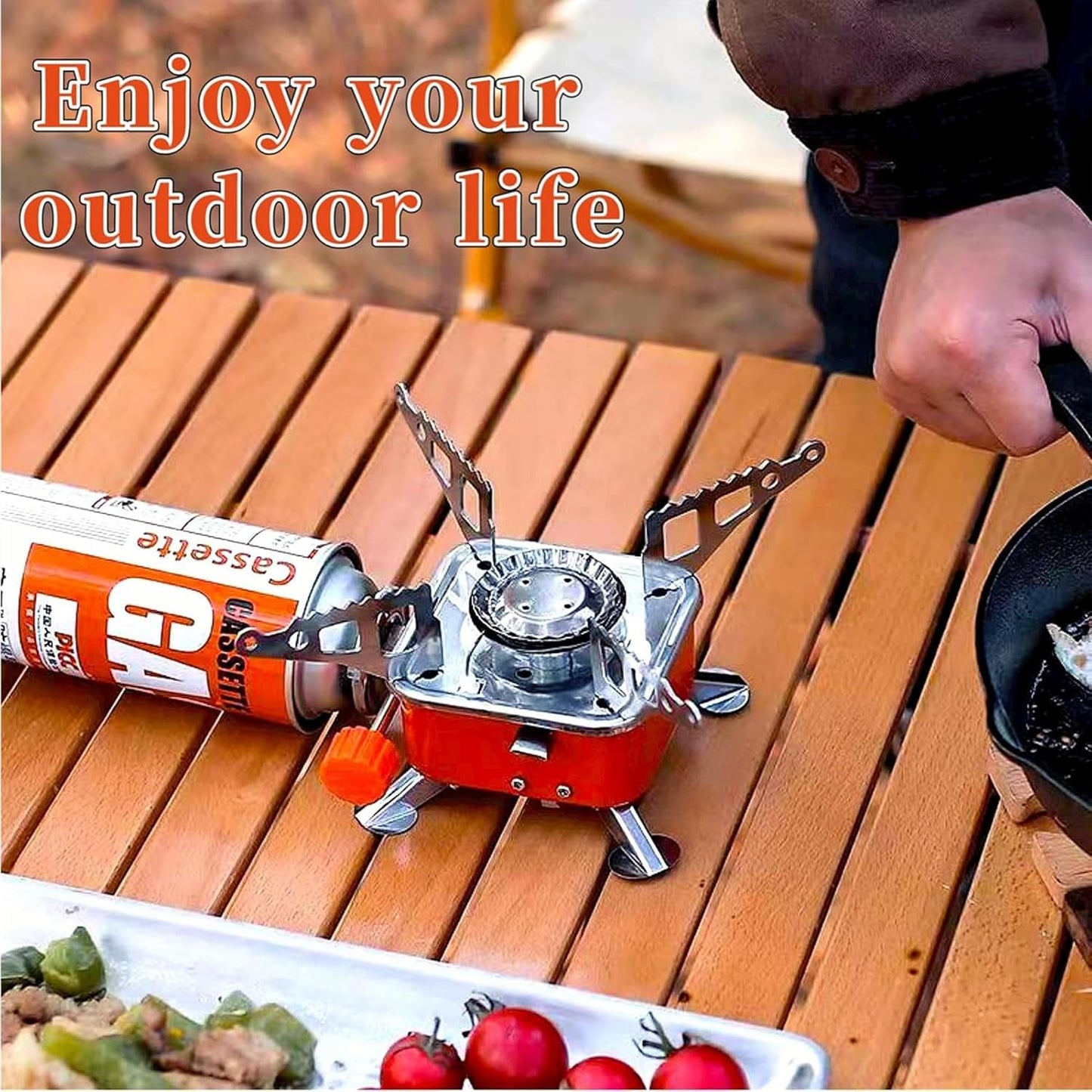 EYUVAA LABEL Alloy Steel Portable Gas Stove for Travel with Butane Gas Cylinder