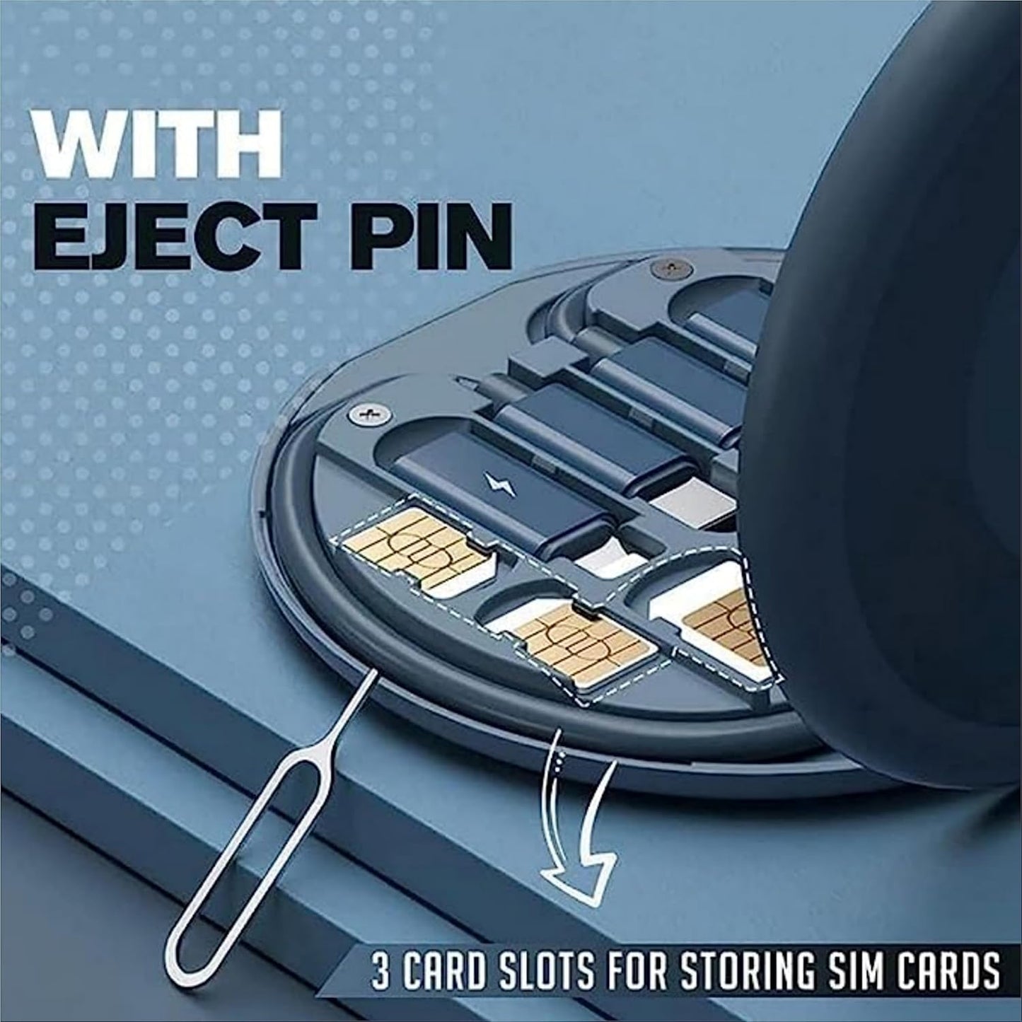 All in One 60W USB Fast Charging Travel Data Cable Set Type C, Lightening