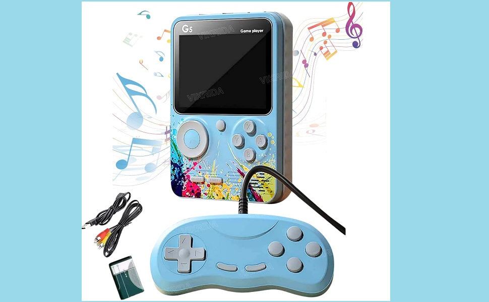 G5 500-in-1 Retro Handheld Game Console – 2 Player Classic TV-Compatible Game Box with Controller